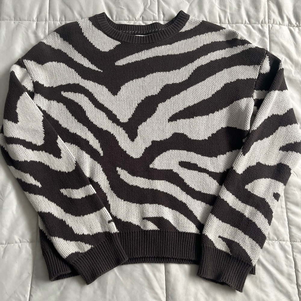 Black and White Zebra Print Sweater
